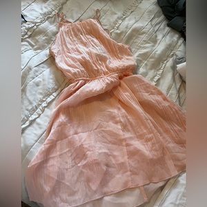 Pink high neck dress